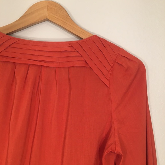 ANTHROPOLOGIE Button Down Smoked Orange Shirt - Picture 9 of 12